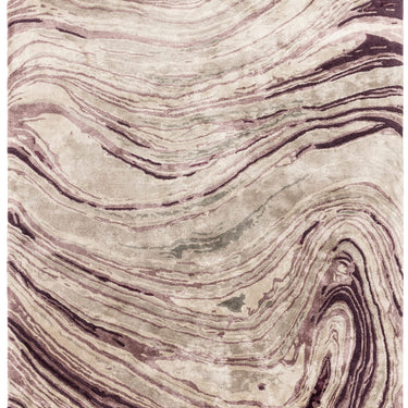 Katherine Carnaby Tuscany Silk Amethyst Marble Rug Premium Hand Woven Luxury Abstract Shiny Purple Rug