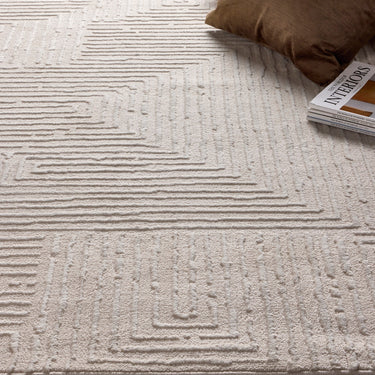 White Sands Zen Cream Lines By Polypropylene Geometric Scandi Rug
