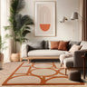 Asiatic London Metro Retro Tufted Rust Orange Wool Geometric Modern Rug - Medium 120x170 cm (4'x5'6")