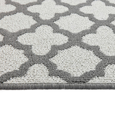 My Stain Resistant Tile Silver Washable Non-Slip Polypropylene Moroccan Doormat