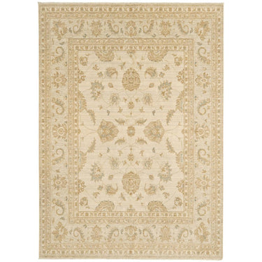 Chobi Traditional Bordered Persian Wool Rug in Beige 130x190 cm