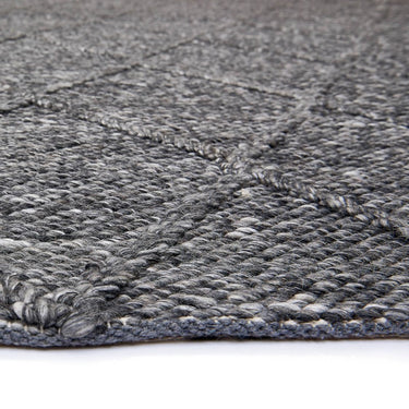 Katherine Carnaby Coast Diamond Wool and Viscose High Quality Hand Woven CD0 Charcoal Grey Rug