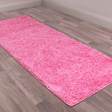 Retro Shaggy Rug Hallway, Round, Circle, Half Moon in Blush Pink