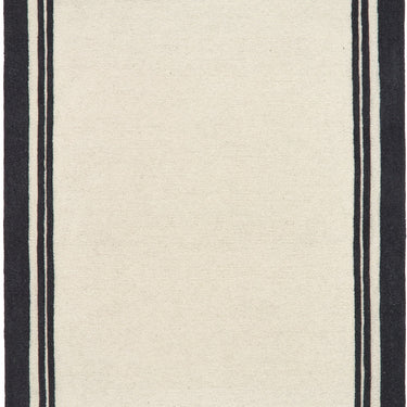 Origins Piper Framed Tufted Monochrome Cream Hand-Loomed Wool Textured Bordered Rug