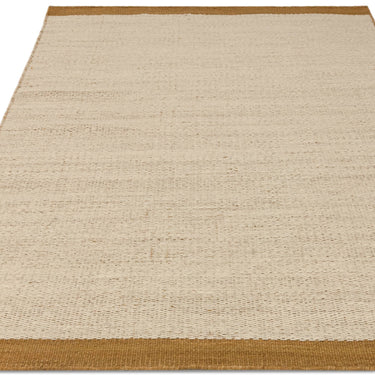 Asiatic London Lima Natural Weaves Gold Contrasting Edge Hand-Woven Wool Cotton Textured Rug