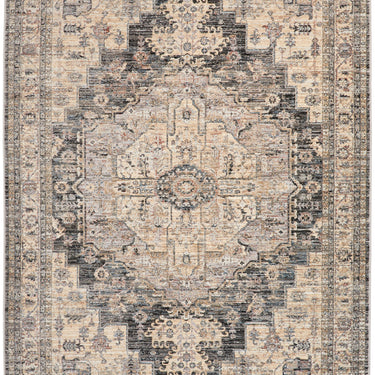 Legacy LEG01 Traditional Oriental Medallion Bordered Classic Rug in Charcoal  Cream