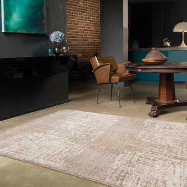 Torino Modern Abstract Rug for Living Room Bedroom Dining Room Wool Viscose Rug in Natural