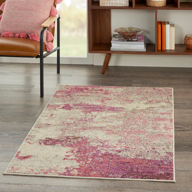 Celestial CES02 Modern Abstract Ivory Pink Rug by Nourison