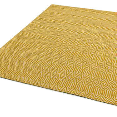 Sloan Hand Woven Flatweave Geometric Ethnic Rug or Runner in Mustard Yellow