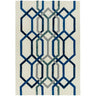 Matrix Hexagon MAX65 Tufted Blue White Wool Geometric Textured Rug