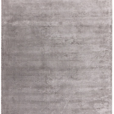 Bellagio Modern Plain Loop Striped Shiny Viscose Hand Woven Silver Rug