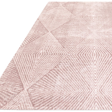 Blaize Geometric Rug by Clarke & Clarke Soft Silky Quality Viscose Geometric Design Rug in Blush Pink