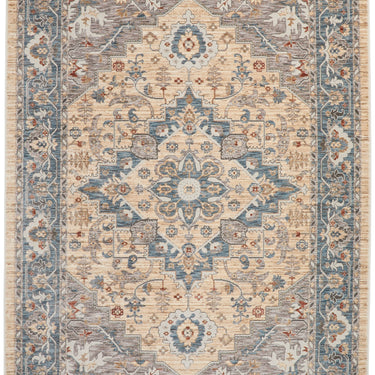 Consept Looms Legacy LEG07 Medallion Classic Blue Cream Cotton Persian Oriental Traditional Rug