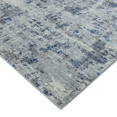 Asiatic London Orion Blue Jute Polypropylene Abstract Distressed Rug 240x340 cm