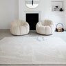 Loxley Bohomian Modern Abstract Hand Woven Wool Rug in Chalk White - Medium 120x170 cm (4'x5'6")