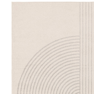Muse Modern Abstract Geometric Arch, Cross Stripes Rug in Blue, Cream, Pink and Yellow