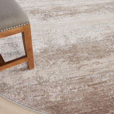 Rustic Textures RUS03 Modern Abstract Round Circle Rug in Beige
