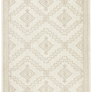 Origins Atlas Diamond Cream Indoor Outdoor Geometric Textured Striped Rug