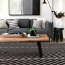 Asiatic London Muse Linear Grey Black Polypropylene Geometric Striped Hallway Runner Rug - Black - Small 80x150 cm (2'6"x5')