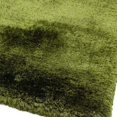 Plush Plain Shaggy High Pile Thick Silky Fluffy Soft Hand Woven Green Rug