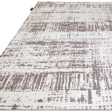 Asiatic London Beau White Monochrome Short Pile Cotton Chenille Abstract Rug