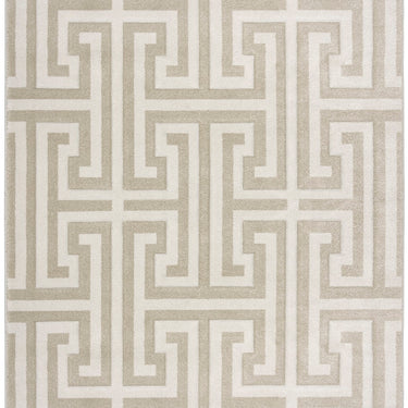 Origins Elegant Greek Key Beige Cream Jute Polypropylene Geometric Rug
