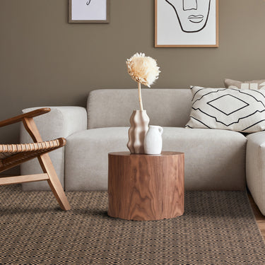 Global Mosaic Geometric Cotton Flatweave Jute Rug in Black Natural Cream