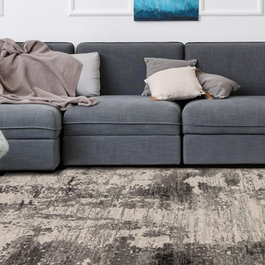 Mirage Charcoal NV37 Abstract Marble Rug for Modern Bedroom Living Room Rug