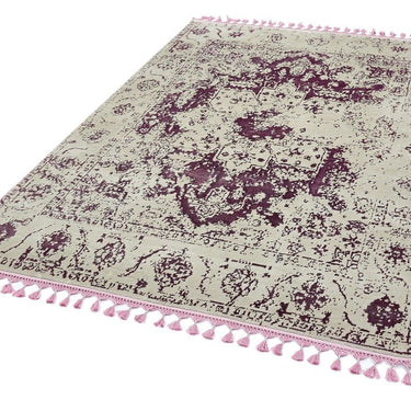 Classic Silky Flatweave Shiny Shimmer Soft Fringed Viscose Cotton Traditional Vintage Rug - Medium 133x190 cm (4'4"x6'3")