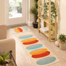 Floormatters Washable Runner and Doormat Set Loop Retro Lead Geometric Anti-Slip Mat in 40x60 & 50x150 cm