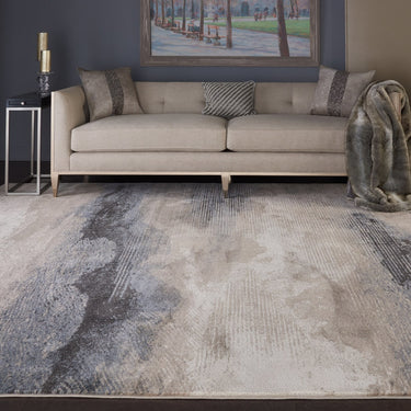 Nourison Maxell MAE06 Flint Grey Cotton Abstract Modern Rug
