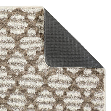 My Stain Resistant Tile Stone Beige Washable Non-Slip Polypropylene Moroccan Doormat