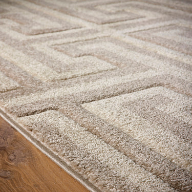 Origins Elegant Greek Key Geometric Rug in Taupe/Beige
