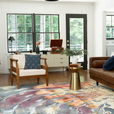 Prismatic Abstract Rug by Nourison Modern Luxury Soft Wool Silky Viscose Hand Tufted PRS08 Rug in Multicolour