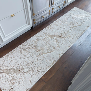 Aurora Strata AU16 Marble Shiny Metallic Beige Bronze Grey Rug Hallway Runner