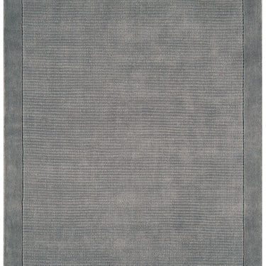 York 100% Wool Rug Hand Made Modern Plain Bordered Rug in Grey