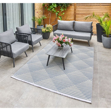 Jazz Indoor Outdoor Rug Garden Bedroom Living Room Patio Geometric Flatweave Rug by Concept Looms
