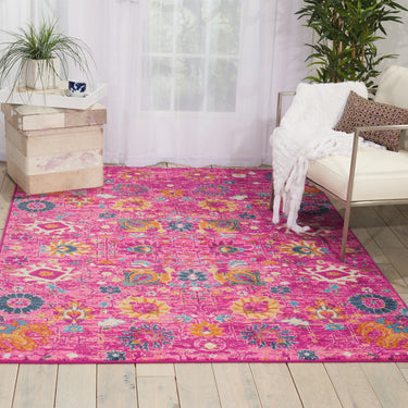Nourison Passion PSN01 Floral Persian Rug in Fuchsia