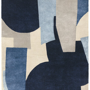 Asiatic London Romy Element Hand-Tufted Blue Wool Modern Soft Rug