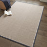 Korra Single Loop Slate Cream Wool & Jute Rug with Cotton Border - Medium 120x170 cm (4'x5'6")