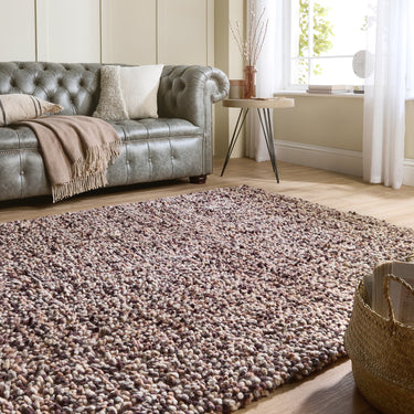 Origins Rocks Shaggy Hand Woven Wool Long Pile Rugs in Natural