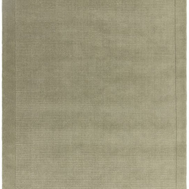 York Wool Rug Hand Made Modern Plain Bordered Rug in Sage Green