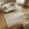 Priory PRI101 Geometric 100% Pure New Zealand Wool Hand Made Taupe Rug by Sarah Gare - 160 x 230 cm (5'3"x7'6")