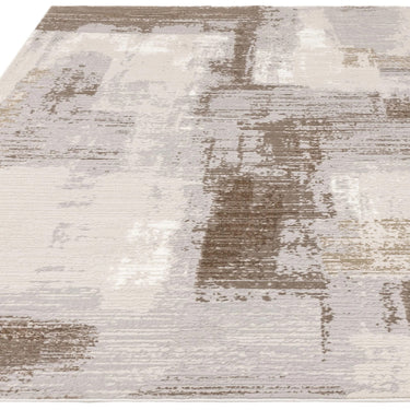 Asiatic London Stellar ST07 Painterly Marbled Grey Silver Polypropylene Abstract Textured Rug