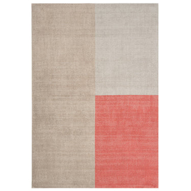 Blox Coral Hand Made Wool Geometric Blocks Rug in Medium Size 120 x 170 cm