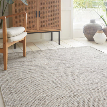 Gabrielle Basketweave Wool Hand Woven Rug by Clarke & Clarke in Natural