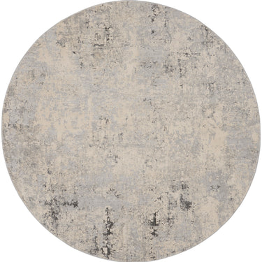 Rustic Textures RUS07 Modern Abstract Circle Round Rug in Grey Beige