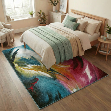 Consept Looms Art104 Multi Pictorial Pop Multicoloured Polypropylene Abstract Floral Rug