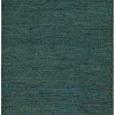 Jute Soumak Hand Woven Flatweave Modern Plain Rug in Teal Blue