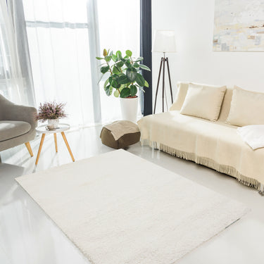 Super Comfy Ivory White Shaggy Plush Soft Rug - Medium 120x160 cm (4'x5'4")